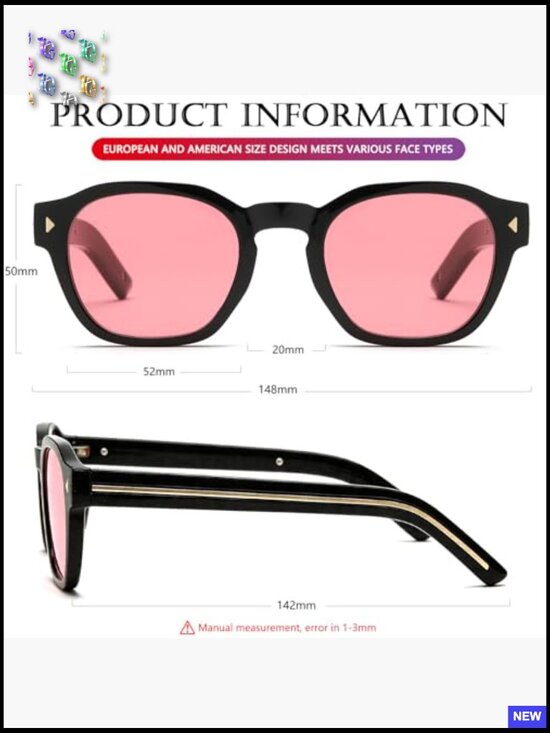 Thick Square Sunglasses Retro 90s Trendy Unisex UV Protection Shades
